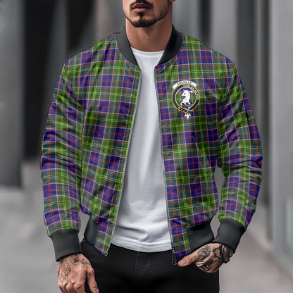 Clan Colville Tartan Men Bomber Jacket Crest And Plaid Basic Style