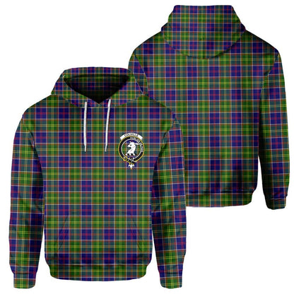 Clan Colville Tartan Men Hoodie Crest And Plaid Basic Style