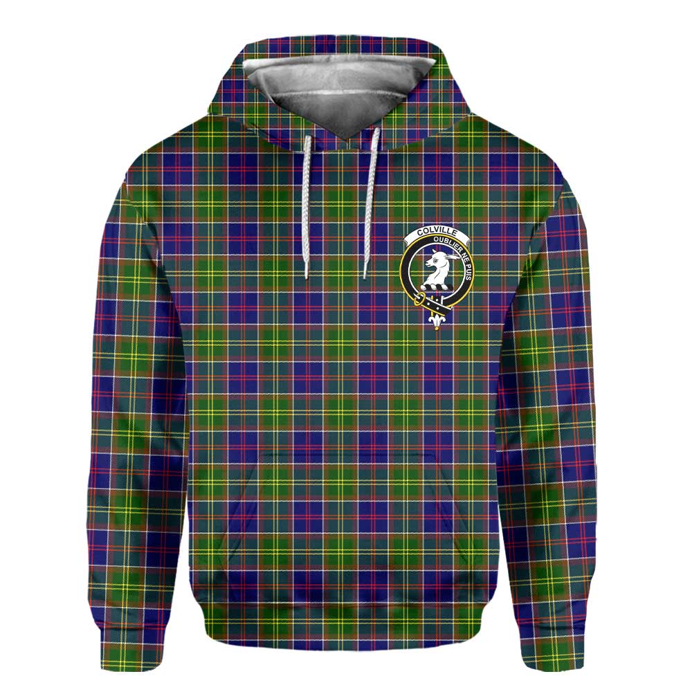 Clan Colville Tartan Men Hoodie Crest And Plaid Basic Style