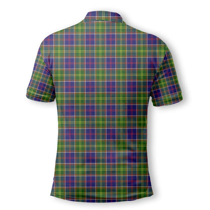 Clan Colville Tartan Men Polo Shirt Crest And Plaid Basic Style