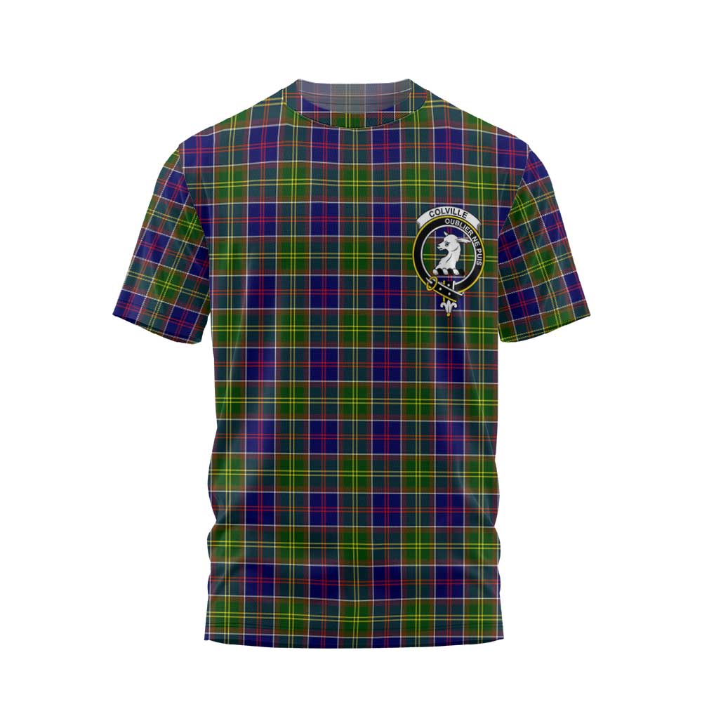 Clan Colville Tartan Men T Shirt Crest And Plaid Basic Style