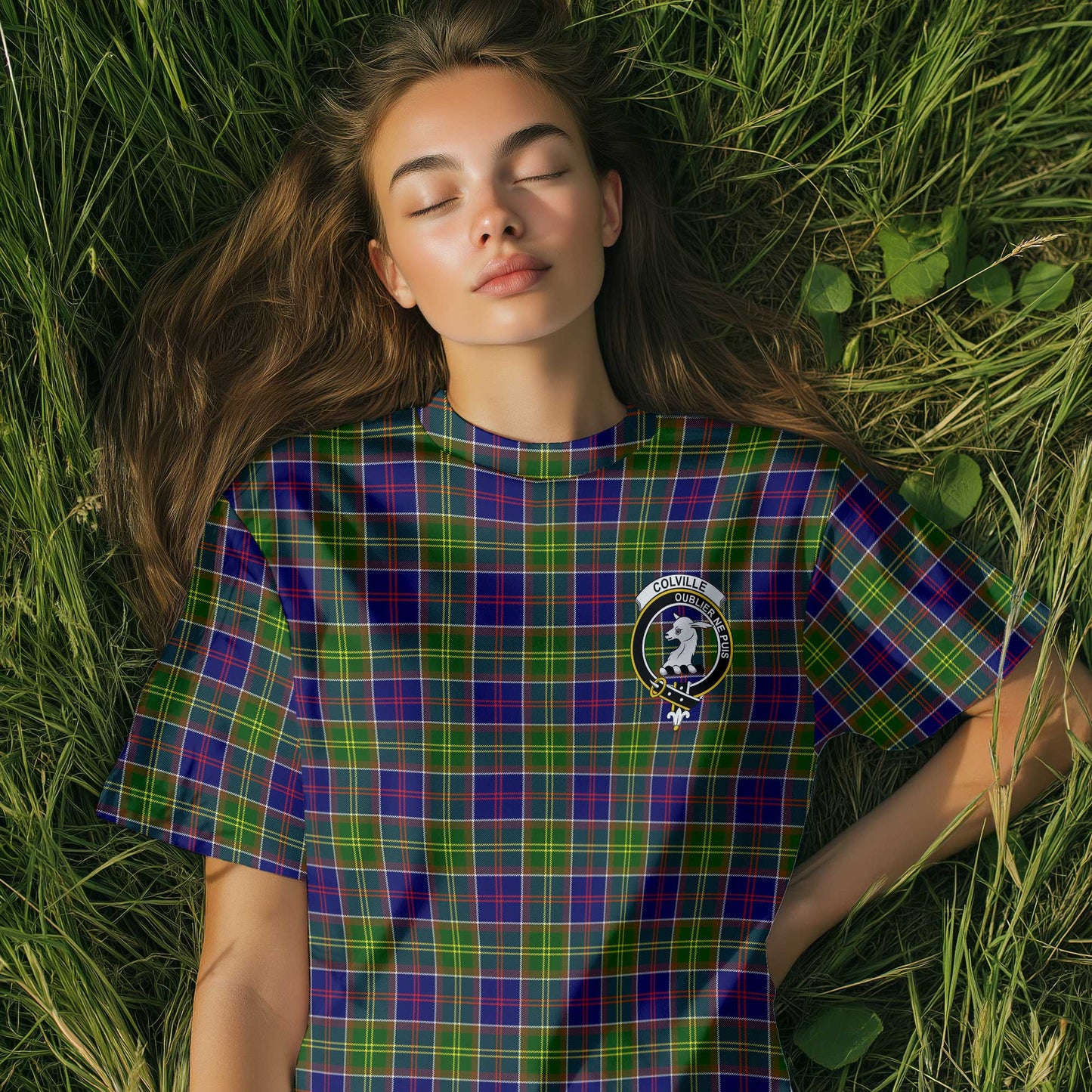 Clan Colville Tartan Women T Shirt Crest And Plaid Basic Style