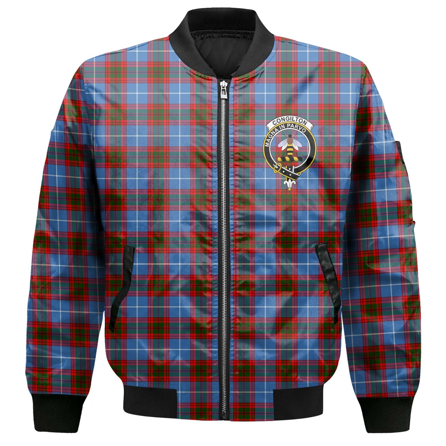 Clan Congilton Tartan Men Bomber Jacket Crest And Plaid Basic Style