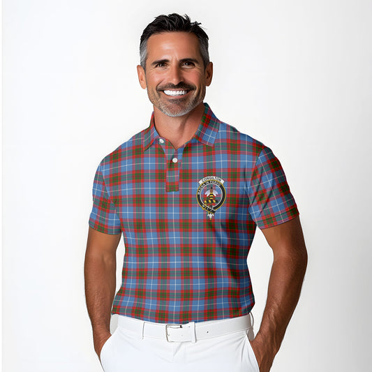 Clan Congilton Tartan Men Polo Shirt Crest And Plaid Basic Style