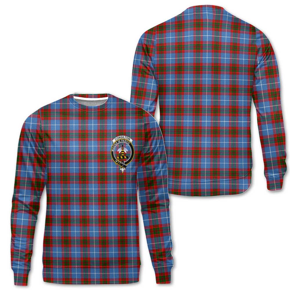 Clan Congilton Tartan Men Sweatshirt Crest And Plaid Basic Style