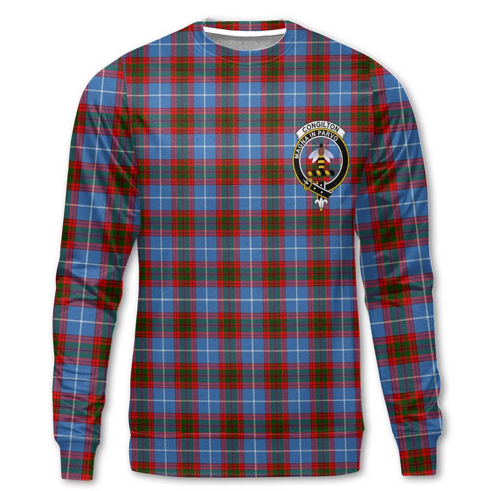 Clan Congilton Tartan Men Sweatshirt Crest And Plaid Basic Style