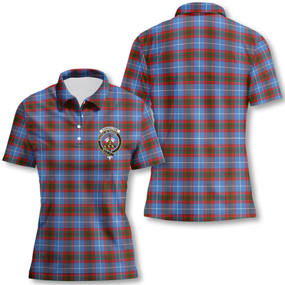 Clan Congilton Tartan Women Polo Shirt Crest And Plaid Basic Style