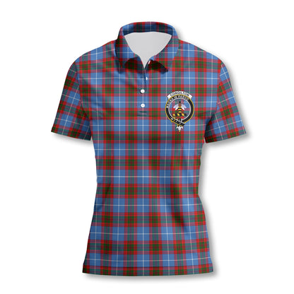 Clan Congilton Tartan Women Polo Shirt Crest And Plaid Basic Style