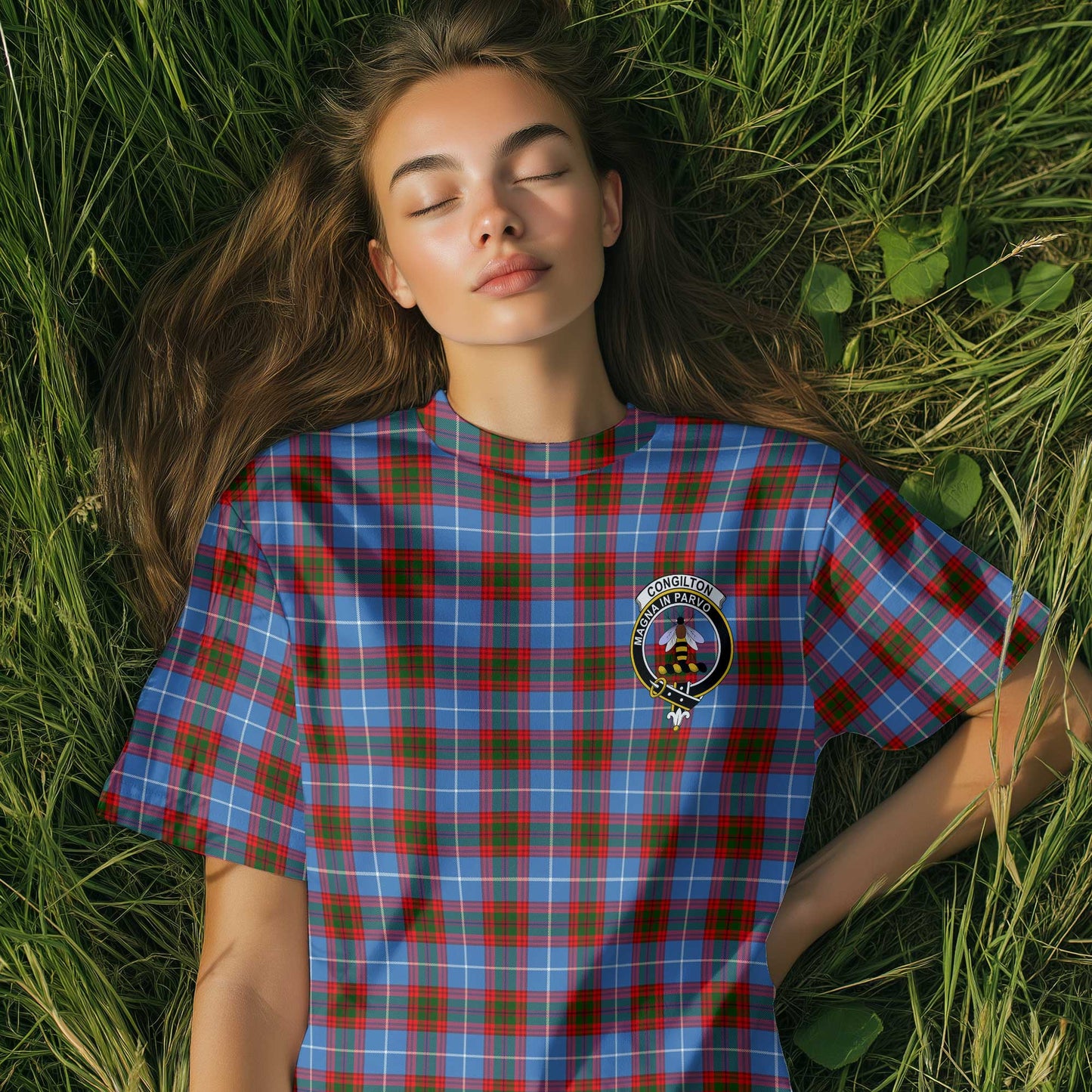 Clan Congilton Tartan Women T Shirt Crest And Plaid Basic Style