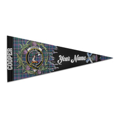 Clan Cooper Tartan Felt Pennant Crest And Plaid Basic Style