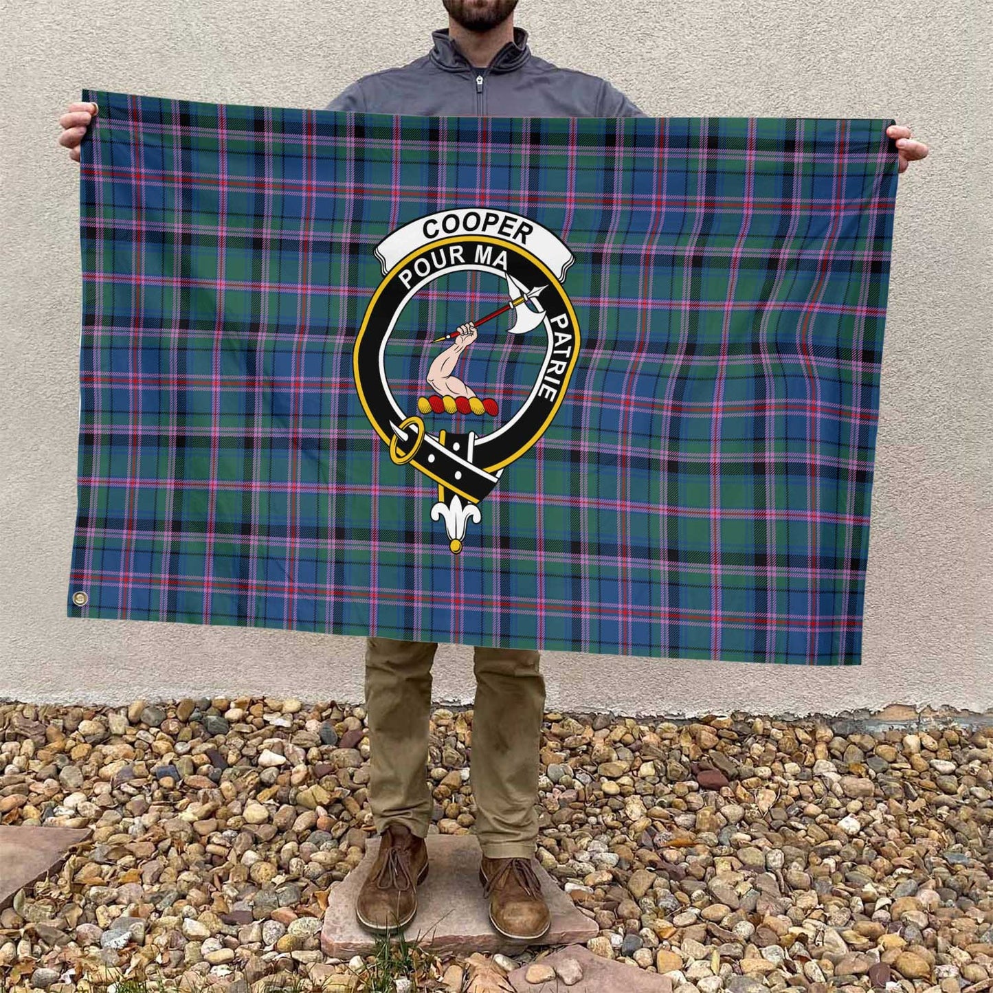 Clan Cooper Tartan Flag 1 Crest And Plaid Basic Style Tartan House Flag Crest And Plaid Basic Style