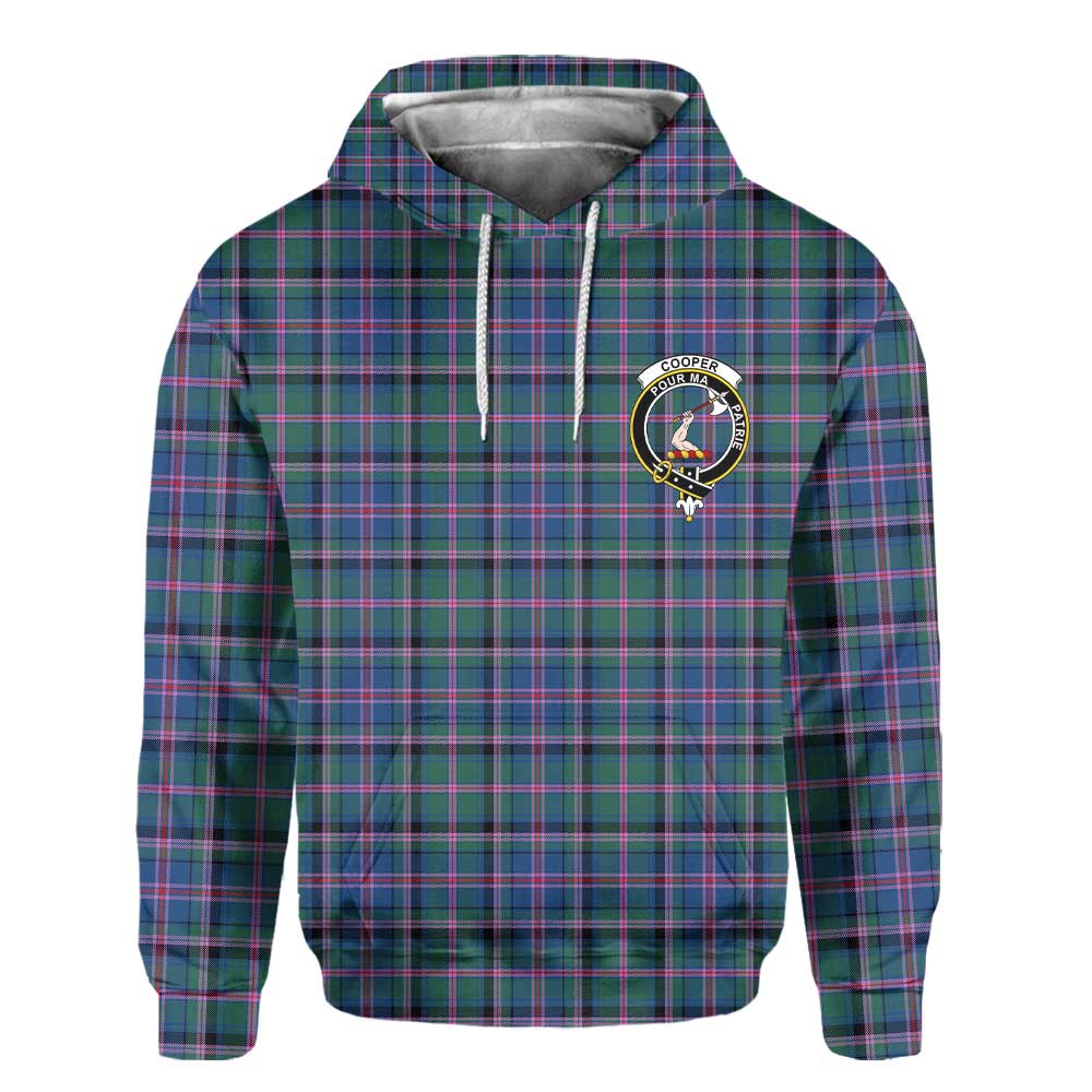 Clan Cooper Tartan Men Hoodie Crest And Plaid Basic Style