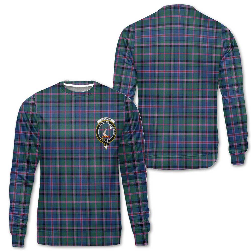 Clan Cooper Tartan Men Sweatshirt Crest And Plaid Basic Style