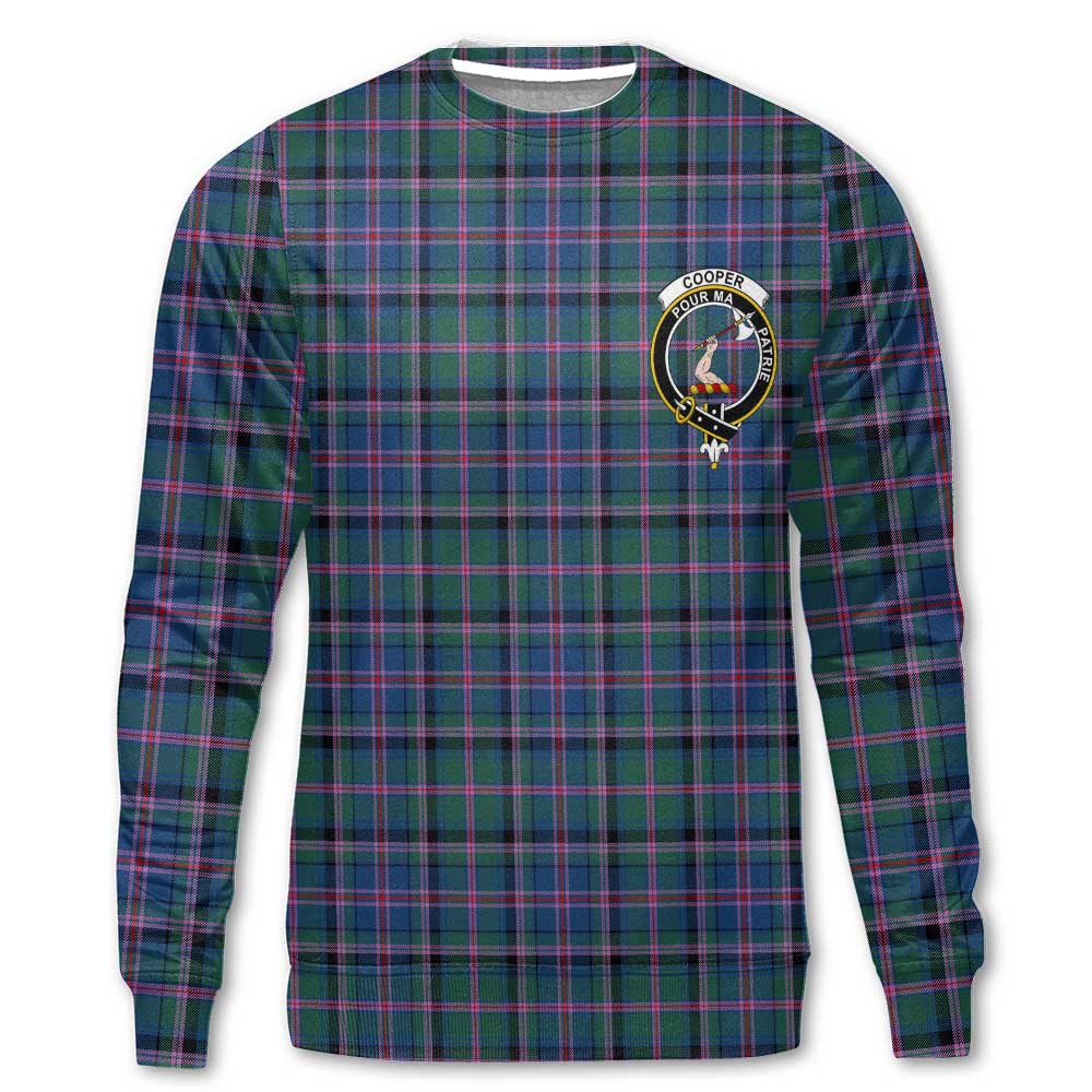 Clan Cooper Tartan Men Sweatshirt Crest And Plaid Basic Style