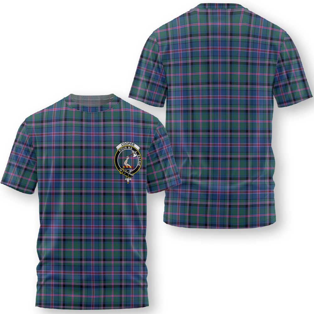 Clan Cooper Tartan Men T Shirt Crest And Plaid Basic Style