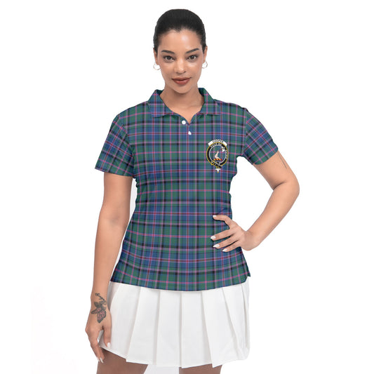 Clan Cooper Tartan Women Polo Shirt Crest And Plaid Basic Style