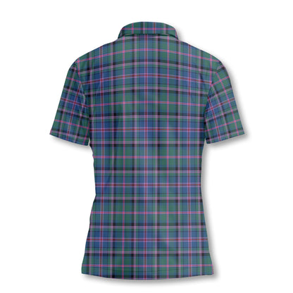 Clan Cooper Tartan Women Polo Shirt Crest And Plaid Basic Style