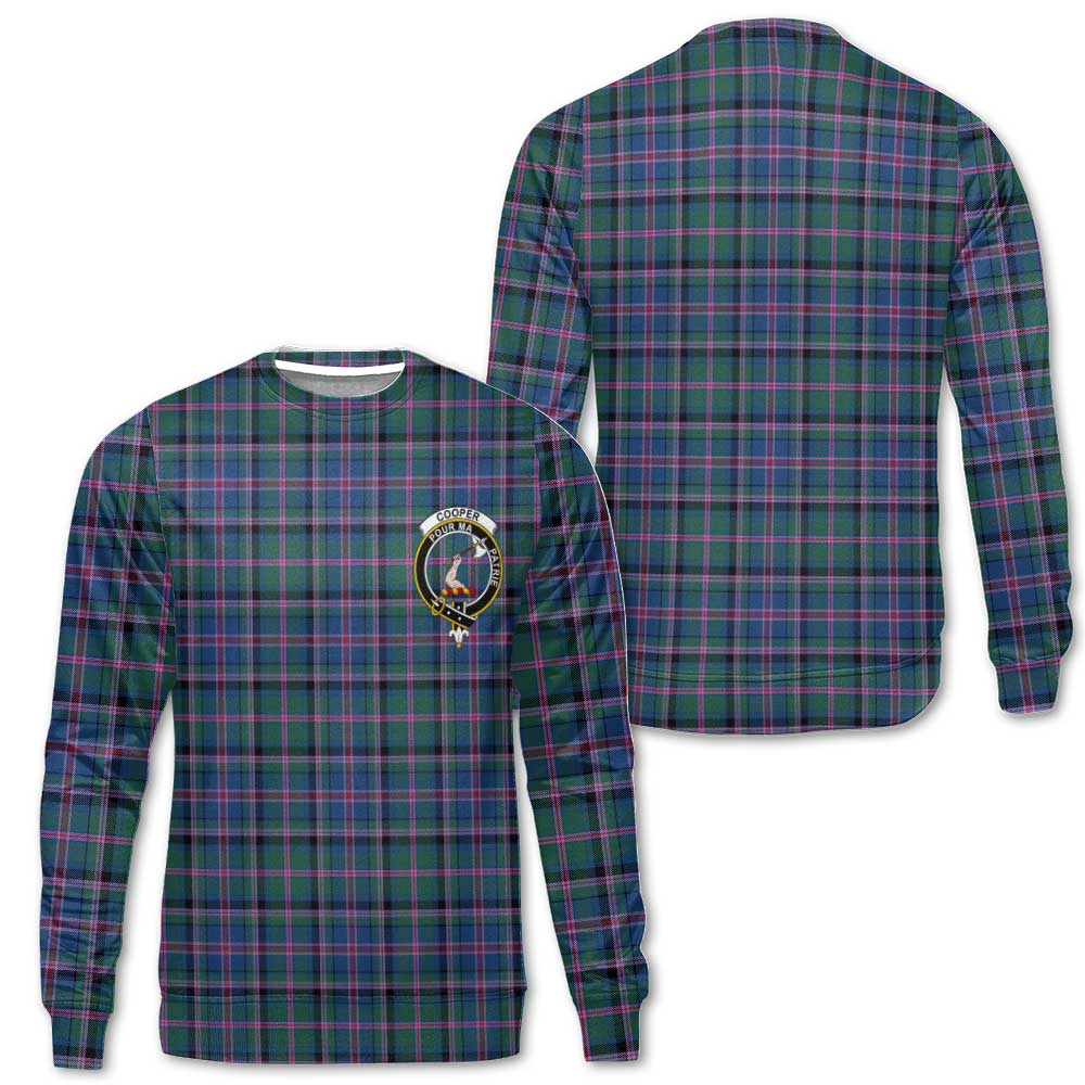 Clan Cooper Tartan Women Sweatshirt Crest And Plaid Basic Style