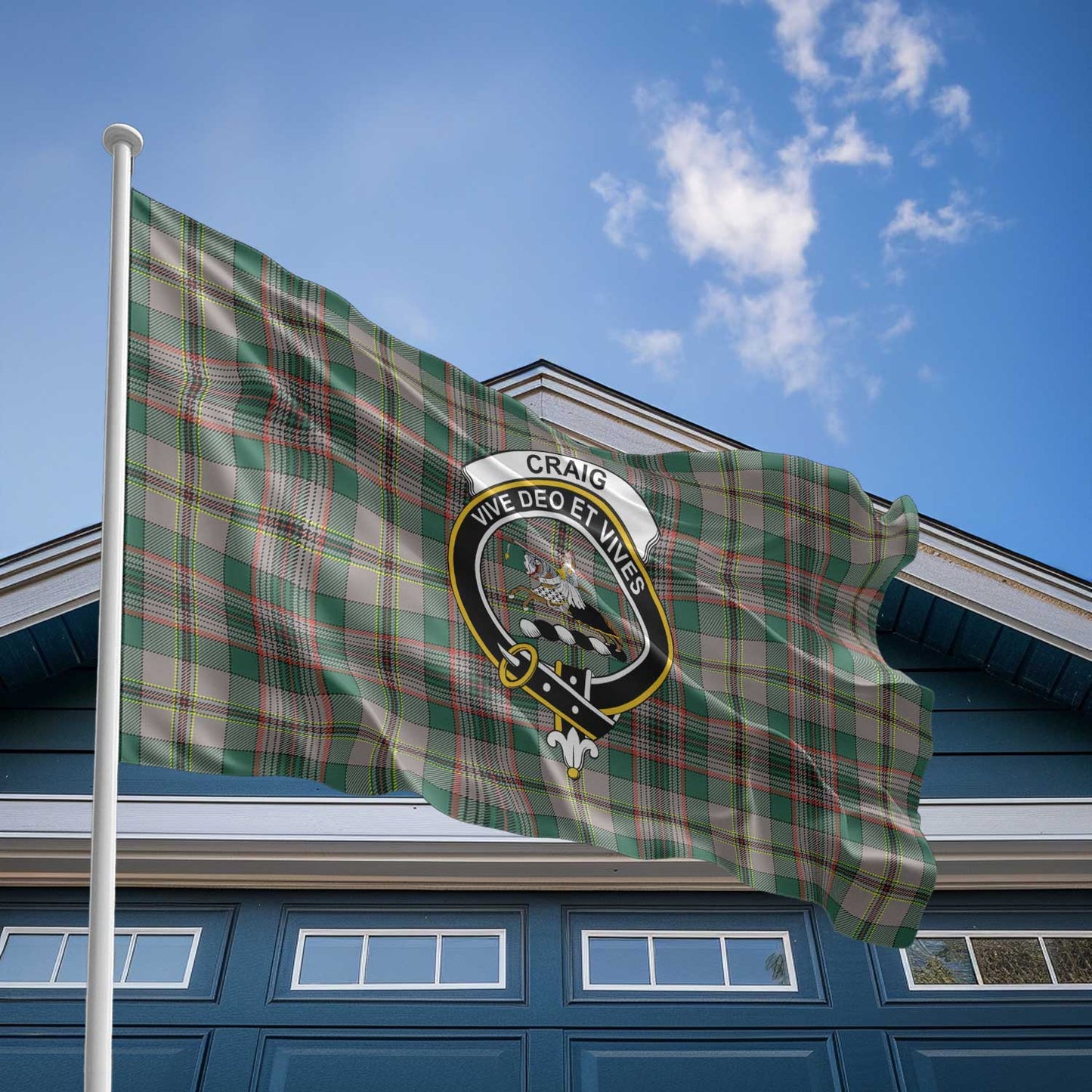 Clan Craig Tartan Flag Crest And Plaid Basic Style