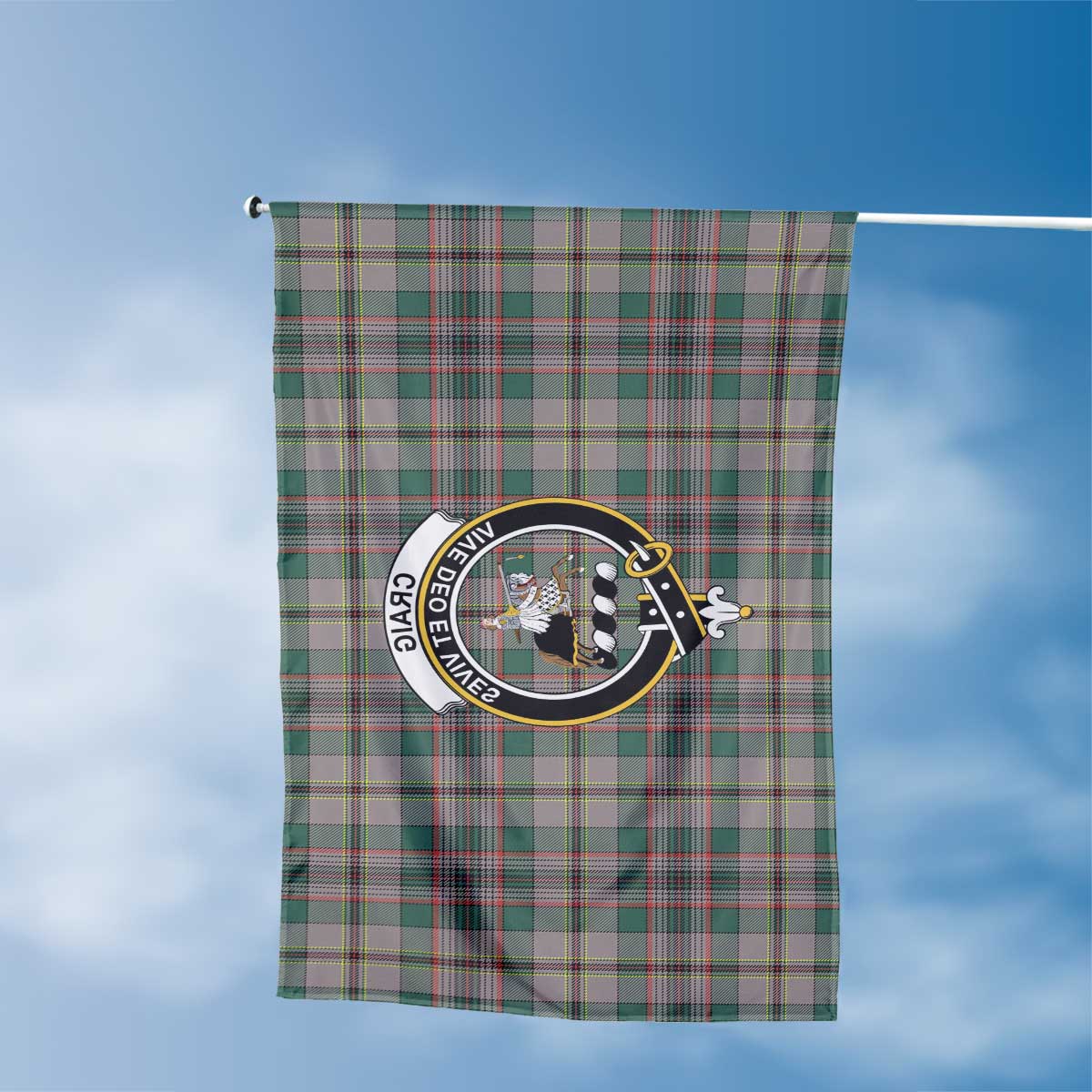 Clan Craig Tartan Flag Crest And Plaid Basic Style