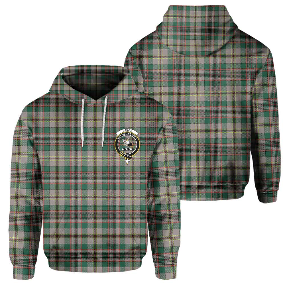 Clan Craig Tartan Men Hoodie Crest And Plaid Basic Style