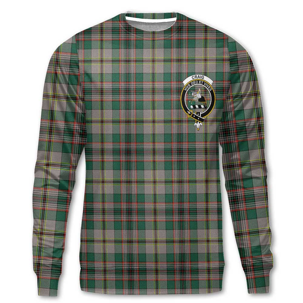 Clan Craig Tartan Men Sweatshirt Crest And Plaid Basic Style