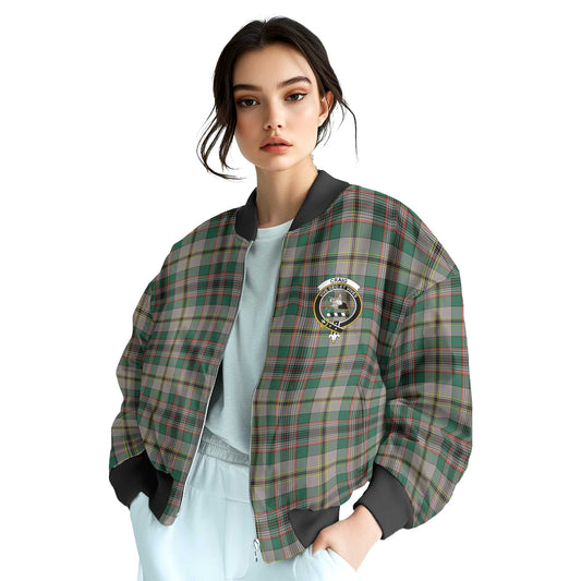 Clan Craig Tartan Women Bomber Jacket Crest And Plaid Basic Style