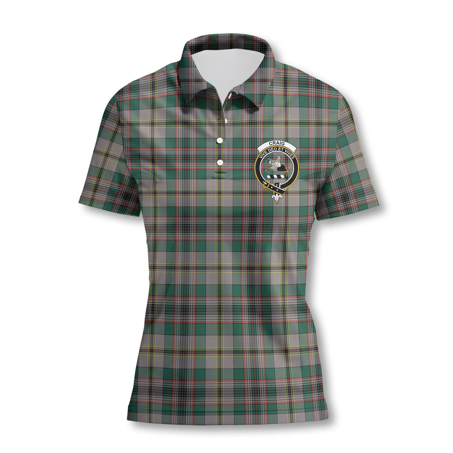 Clan Craig Tartan Women Polo Shirt Crest And Plaid Basic Style