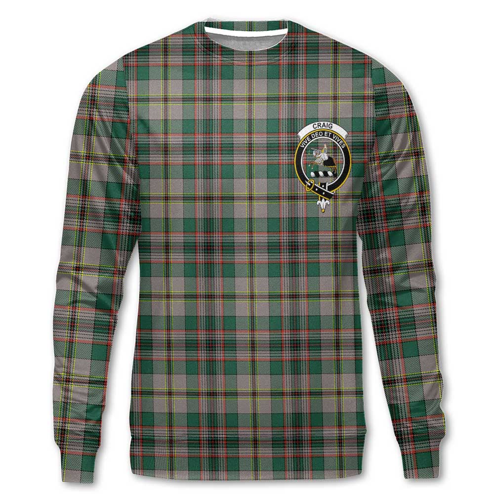 Clan Craig Tartan Women Sweatshirt Crest And Plaid Basic Style