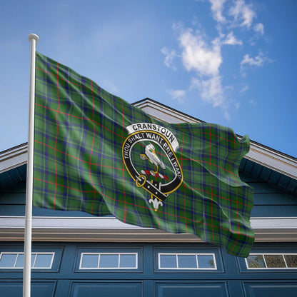 Clan Cranstoun Tartan Flag Crest And Plaid Basic Style