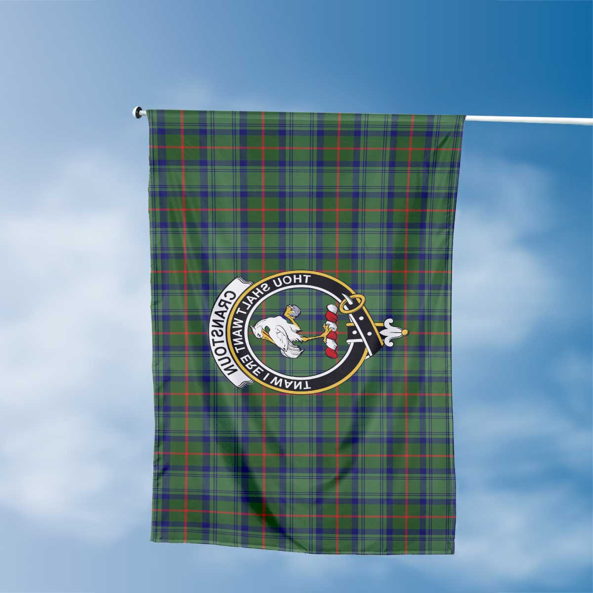 Clan Cranstoun Tartan Flag Crest And Plaid Basic Style