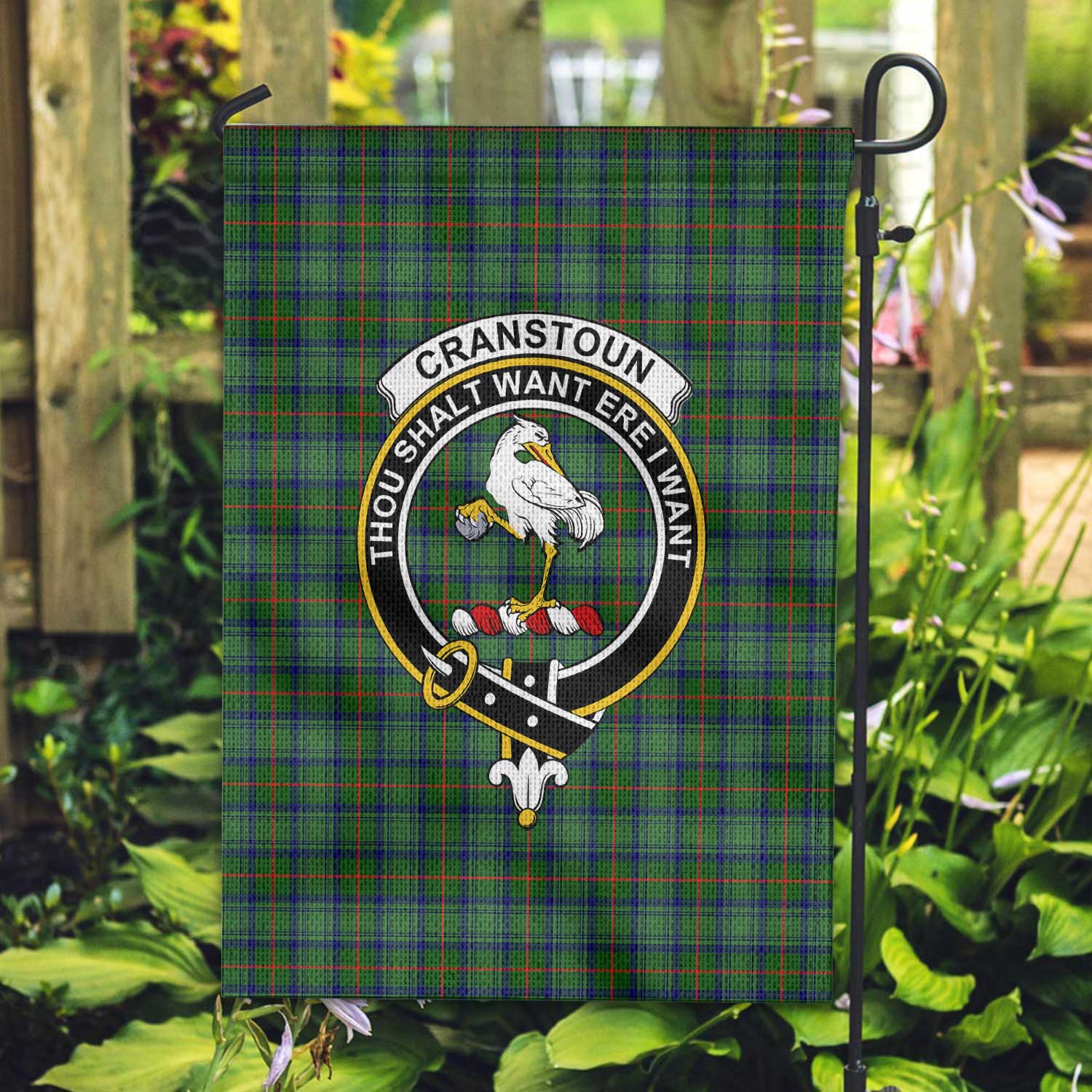 Clan Cranstoun Tartan Garden Flag Crest And Plaid Basic Style