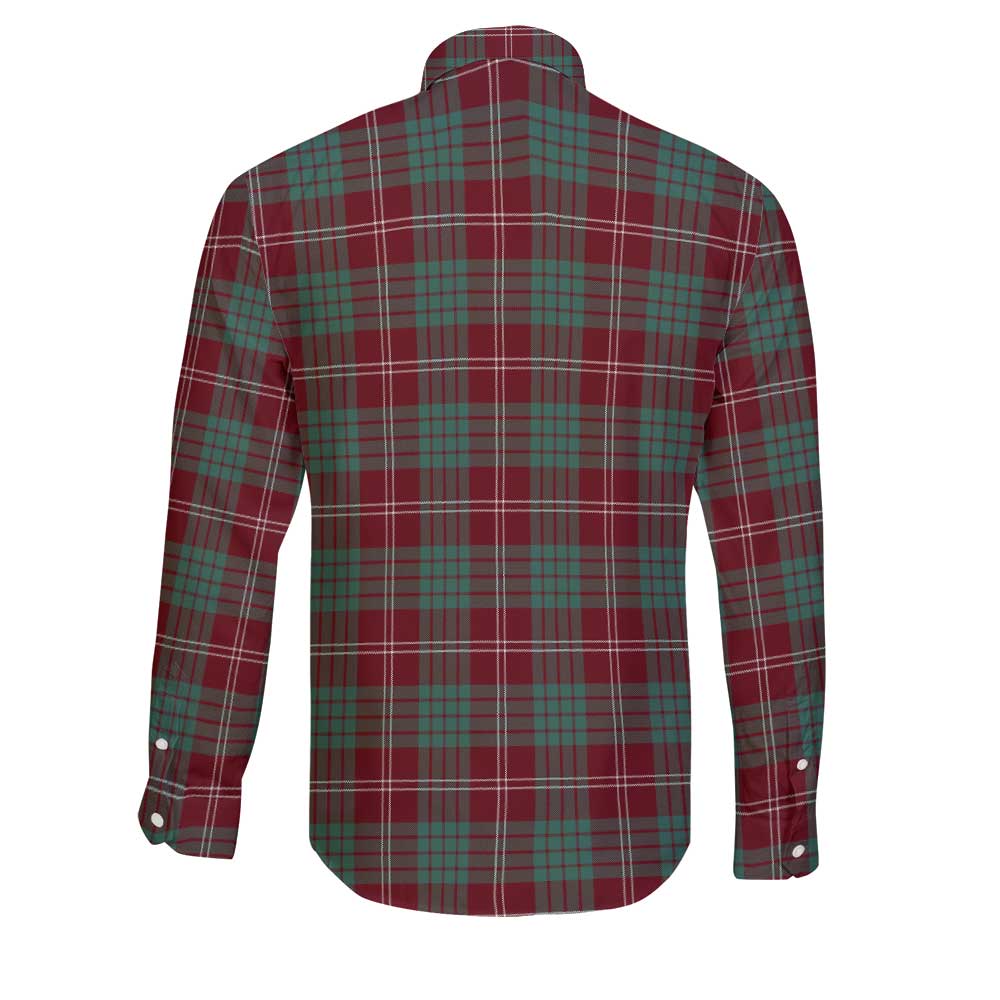 Clan Crawford Tartan Long Sleeve Button Shirt Crest And Plaid Basic Style