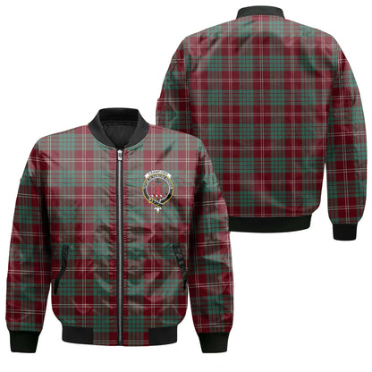 Clan Crawford Tartan Men Bomber Jacket Crest And Plaid Basic Style