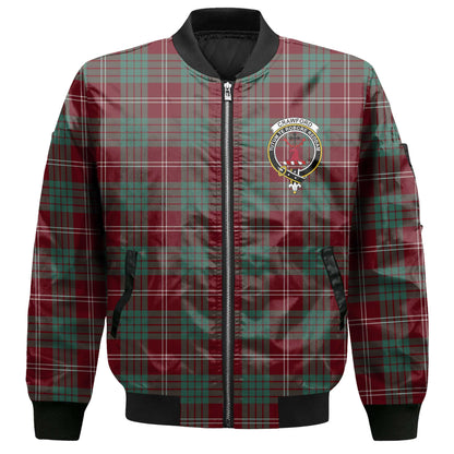 Clan Crawford Tartan Men Bomber Jacket Crest And Plaid Basic Style