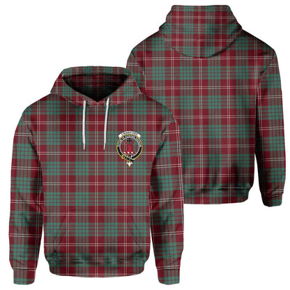 Clan Crawford Tartan Men Hoodie Crest And Plaid Basic Style