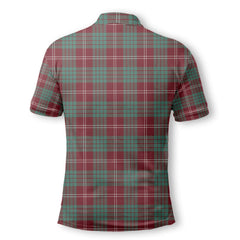 Clan Crawford Tartan Men Polo Shirt Crest And Plaid Basic Style