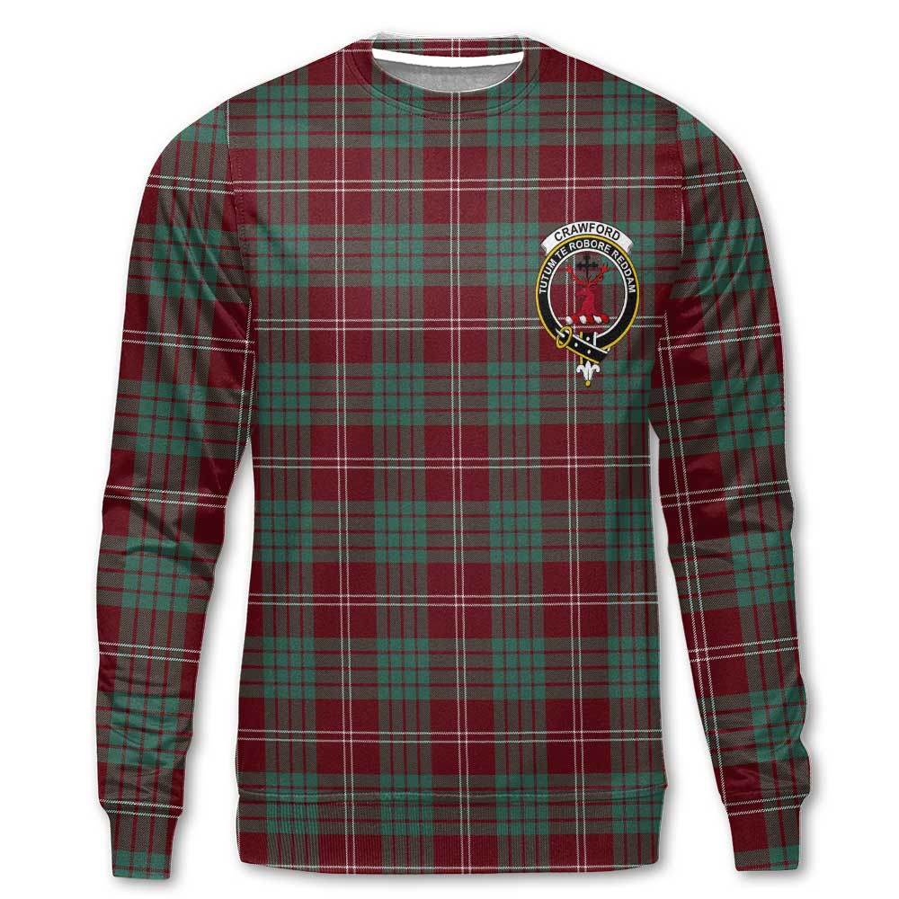 Clan Crawford Tartan Men Sweatshirt Crest And Plaid Basic Style