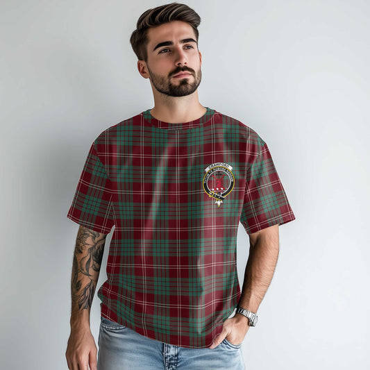 Clan Crawford Tartan Men T Shirt Crest And Plaid Basic Style