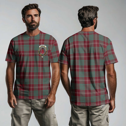 Clan Crawford Tartan Men T Shirt Crest And Plaid Basic Style