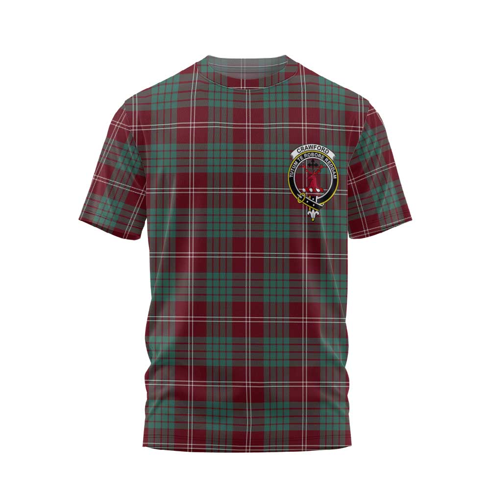 Clan Crawford Tartan Men T Shirt Crest And Plaid Basic Style