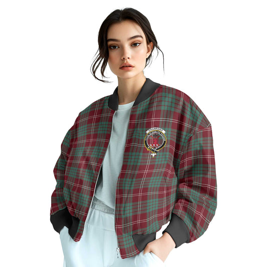 Clan Crawford Tartan Women Bomber Jacket Crest And Plaid Basic Style