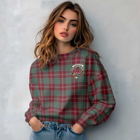 Clan Crawford Tartan Women Sweatshirt Crest And Plaid Basic Style