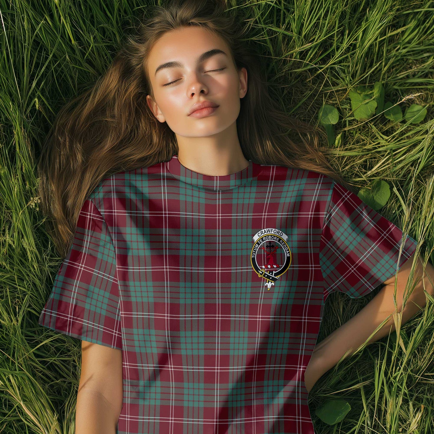 Clan Crawford Tartan Women T Shirt Crest And Plaid Basic Style