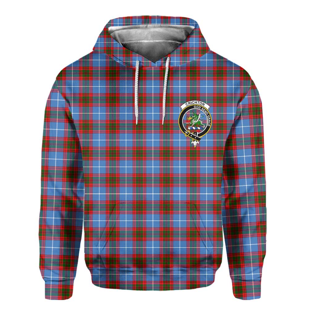 Clan Crichton Tartan Men Hoodie Crest And Plaid Basic Style