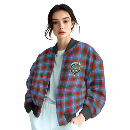 Clan Crichton Tartan Women Bomber Jacket Crest And Plaid Basic Style