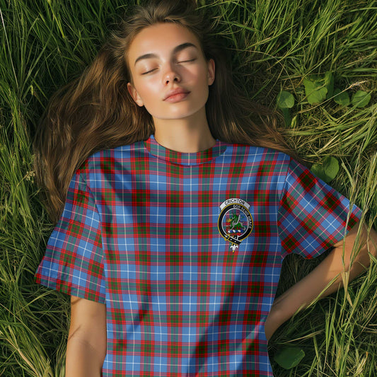 Clan Crichton Tartan Women T Shirt Crest And Plaid Basic Style