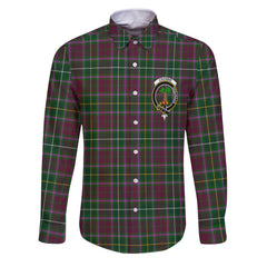 Clan Crosbie Tartan Long Sleeve Button Shirt Crest And Plaid Basic Style