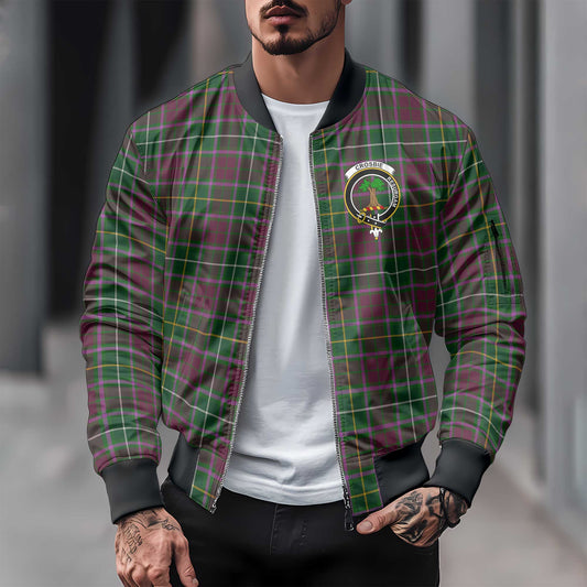 Clan Crosbie Tartan Men Bomber Jacket Crest And Plaid Basic Style