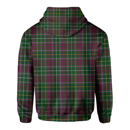 Clan Crosbie Tartan Men Hoodie Crest And Plaid Basic Style